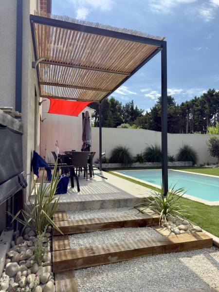 Pergola bois Douglas et métal en Provence