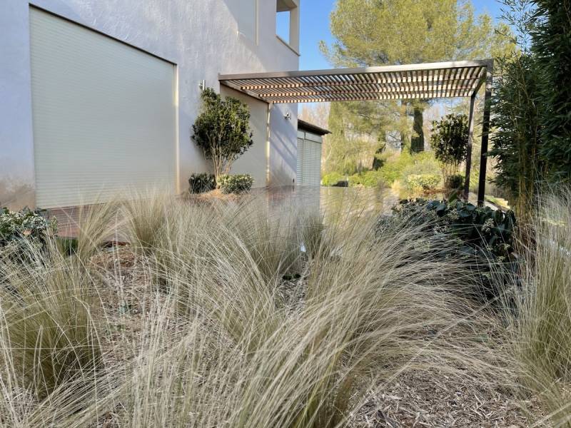 création massif autour d'une terrasse